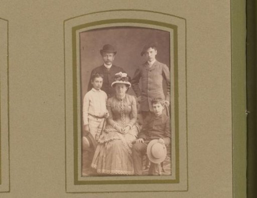 Family portrait of a father, mother and their three sons