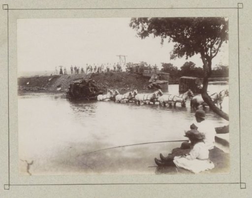 Horse-Drawn Carriage Crossing Water in South Africa