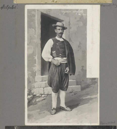 Portrait of a peasant in Corfu costume