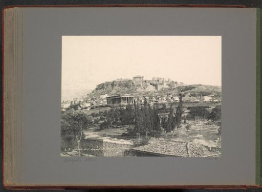 View of the Acropolis and the Temple of Hephaestus in Athens