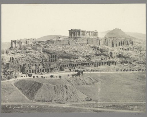 View of the Acropolis from Museum Hill in Athens