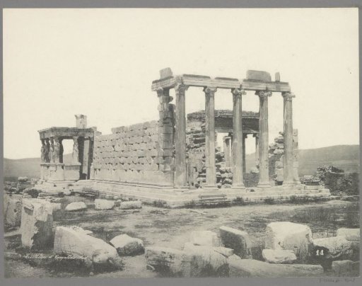View of the Erechtheion with Caryatids on the Acropolis in Athens