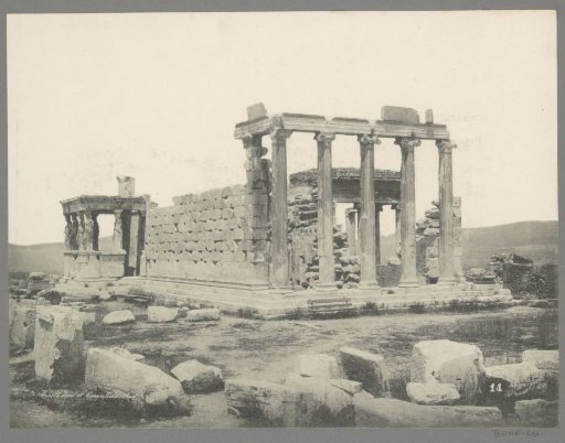 View of the Erechtheion with Caryatids on the Acropolis in Athens