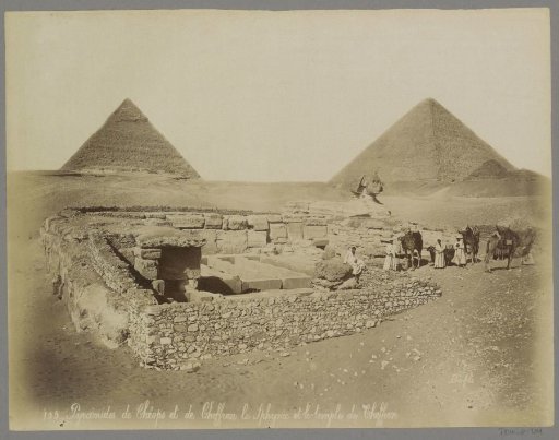 Pyramids of Cheops and Chephren, the Sphinx and the temple of Chephren