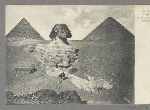 View of the Sphinx and the great pyramids near Cairo