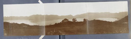 View of Lake Maninjau and the surrounding landscape in Sumatra