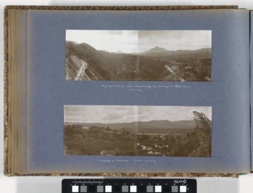 View of the road from Balige to Taroetoeng, with Lake Toba in the background in Sumatra