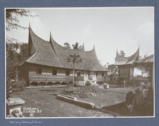 Exterior of a Minangkabau house in Sumatra