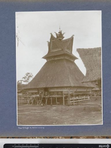 Exterior of the house of the head of a Batak village on Sumatra