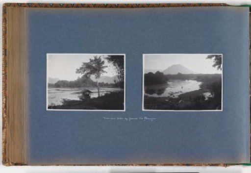 Lake of Leles near Garut in Preanger, in the foreground children by a hut