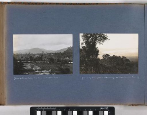 Landscape near Loeboek Raja on Sumatra with sawahs, the Batang Toru River and mountains