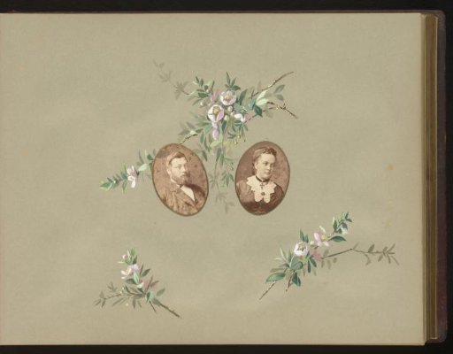 Portrait of a Man and Portrait of a Woman with a Floral Frame