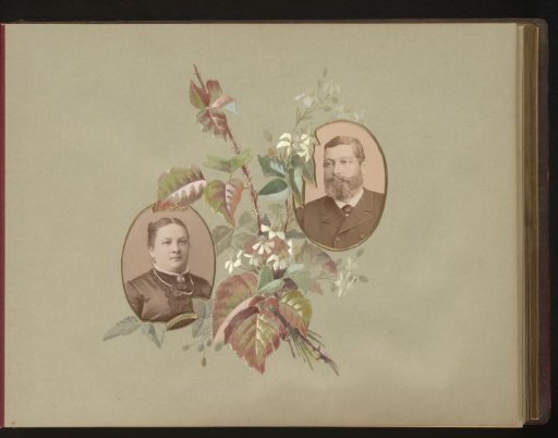Portrait of a Man and Portrait of a Woman with a Floral Frame