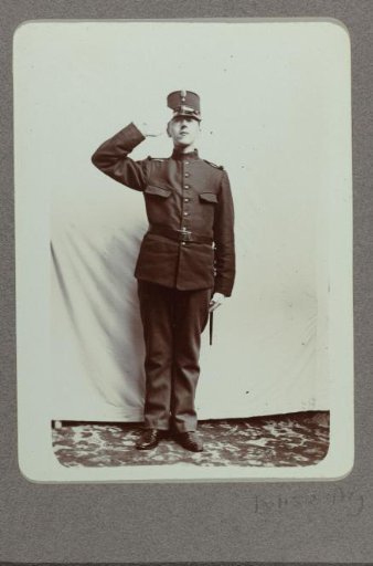 Portrait of a saluting man in uniform
