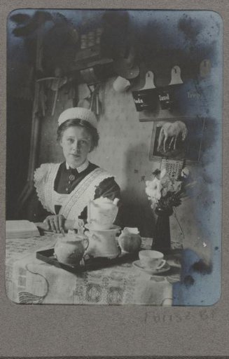 Portrait of a maid, reading in the kitchen
