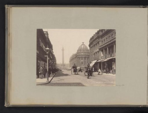 View of Grainger Street with Grey's Monument at Newcastle