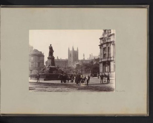 George Stephenson's Monument and St. John's church in Newcastle