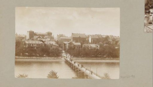 City view with bridge over river