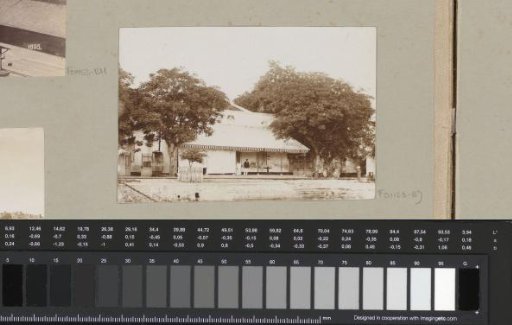 Servants on the veranda of a house