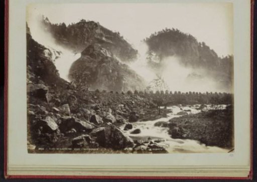 View of the twin waterfall Låtefossen in Norway