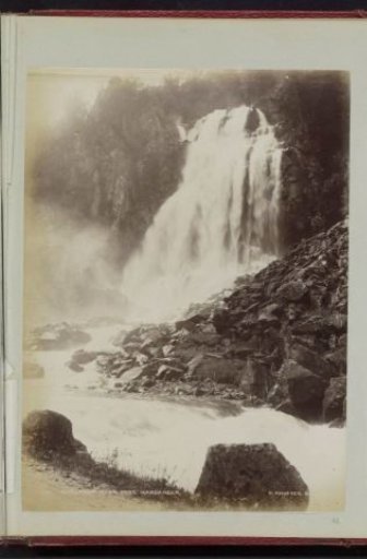 View of the Espeland waterfall in Norway