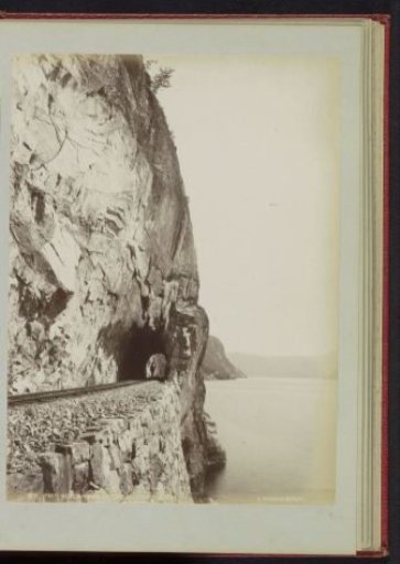 Mountainside with railway line between Vaksdal and Stanghelle in Norway