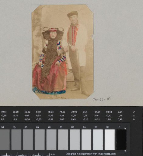 Portrait of a man and woman in Buckeburg traditional dress