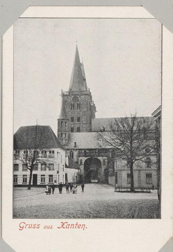 View of the Michaelstor and the Cathedral in Xanten