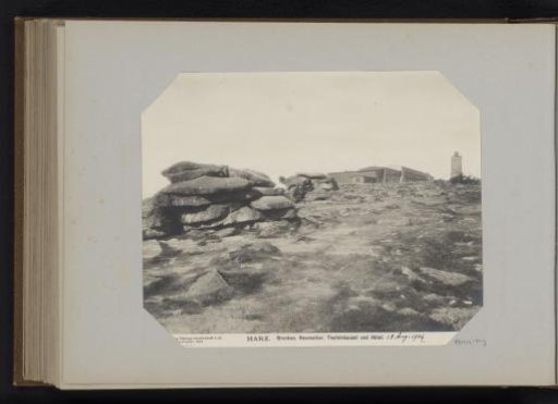 View of the Brocken with the Witches' Altar, Devil's Pulpit and hotel