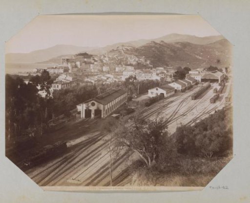 View of Ventimiglia with shunting yard