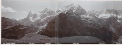 Panorama of the Alps near Mürren with the Eiger, Mönch and Jungfrau
