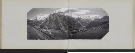 Panorama of Mürren with the Jungfrau, Mönch and Eiger