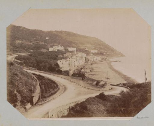 View of a village on the Italian Riviera