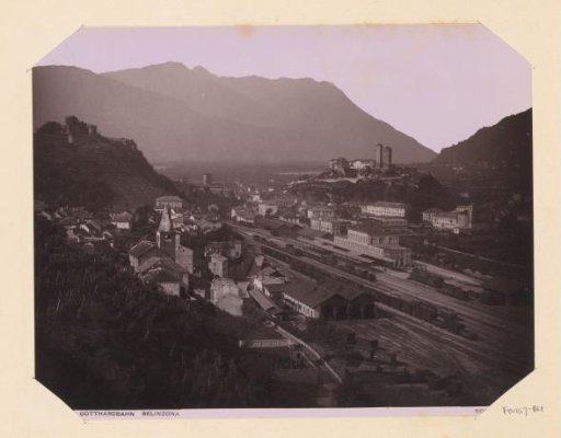 View of the Gotthard Railway at Bellinzona
