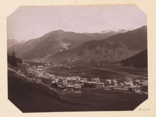 View of Davos with mountains in the background