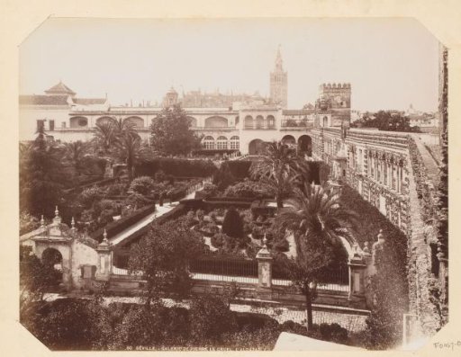 View of the gardens of the Alcazar at Seville