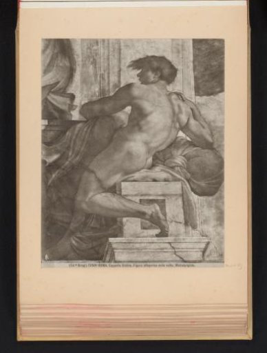 Fresco in the Sistine Chapel in Vatican City, depicting a naked youth