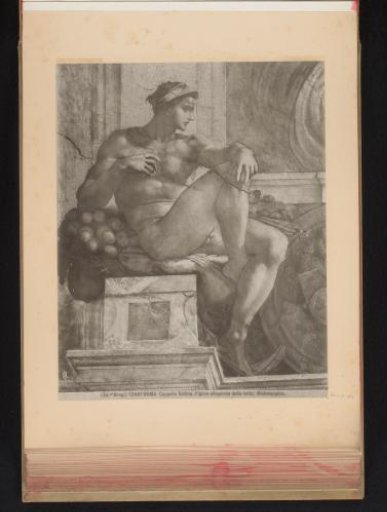Fresco in the Sistine Chapel in Vatican City, depicting a naked youth
