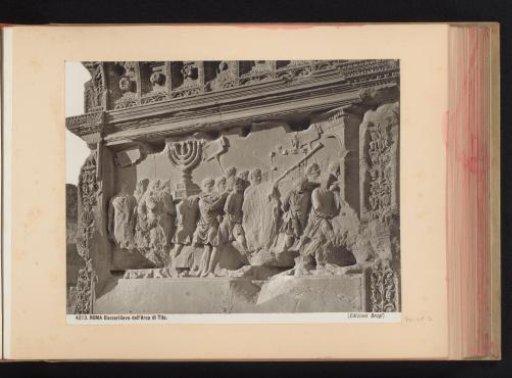 Bas-relief on the Arch of Titus in Rome, depicting objects taken as war booty from the Temple of Jerusalem