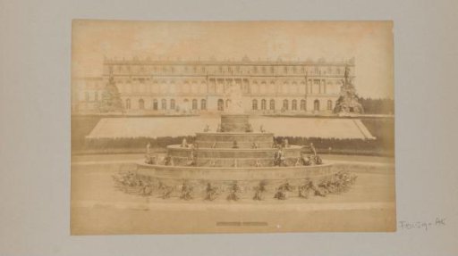 View of Herrenchiemsee Palace with a fountain, the Latona Fountain