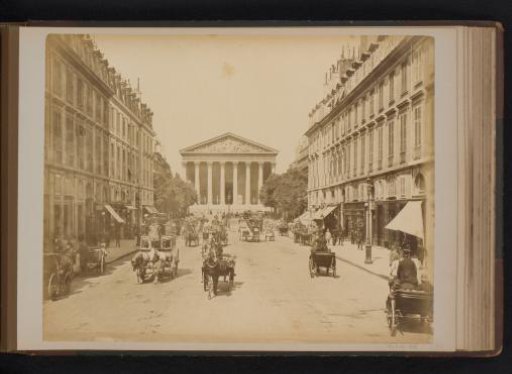 View of the Rue de Rivoli and La Madeleine in Paris