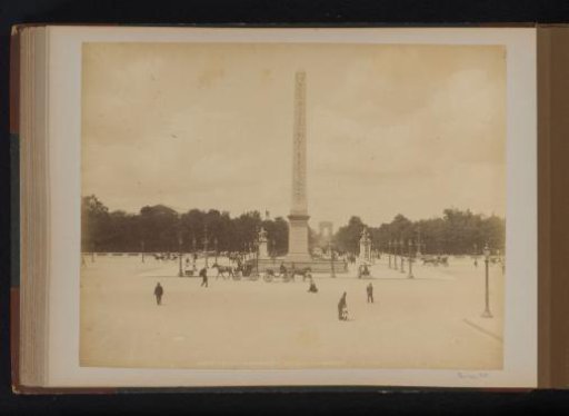 View of Place de la Concorde with the Luxor Obelisk and in the distance the Avenue des Champs-Élysées in Paris