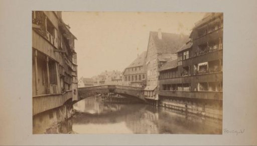 View of the Fleischbrücke in Nuremberg