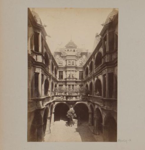 Courtyard of a Renaissance castle, presumably in Germany