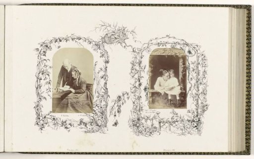 Portrait of an unknown couple, designated as E. and H.A. Balston, writing at a table