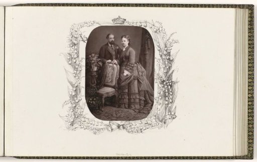 Photographic reproduction of a painted portrait of Princess Marie and Prince Alfred of Edinburgh