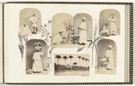 Portrait of an unknown woman with a basket of fruit on her head