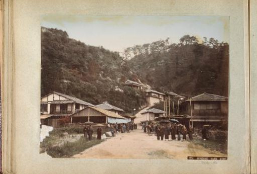 People in a street near the mountain Nunobiki near Kobe