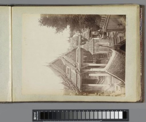 Building with wood carving in Asia, possibly a temple