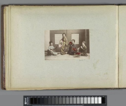 Portrait of four Japanese women playing music